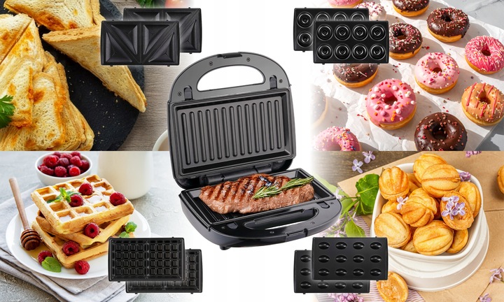 Opiekacz wielofunkcyjny ST250 Eldom 5 w 1 Tosty Grill Gofry Orzeszki