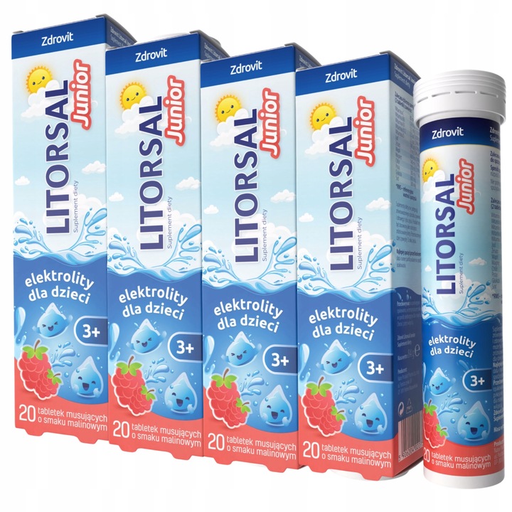 4x ZDROVIT LITORSAL JUNIOR 20 tabletek musujących