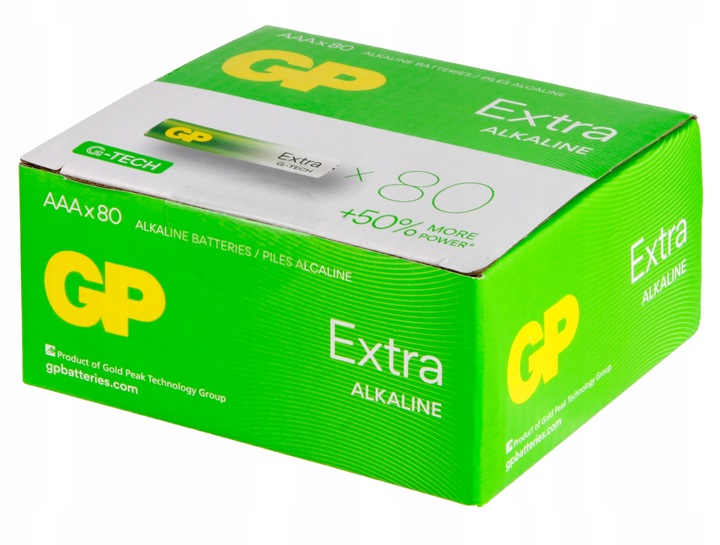 80 x bateria alkaliczna GP EXTRA R3 AAA 1,5V BOX do zabawek
