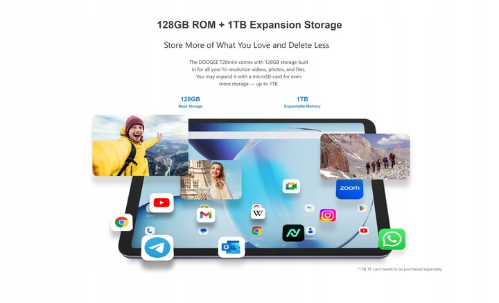 DOOGEE T20MINI Tablet 9GB/128GB 8.4" 2K WIFI OTG 5060 mAh 4G LTE Android 13