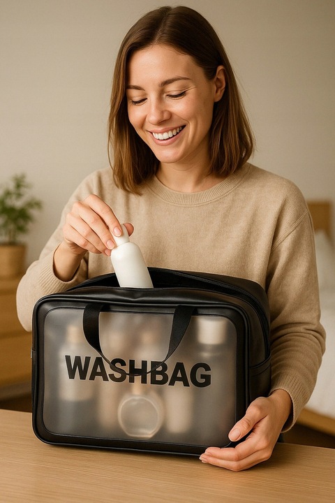 Podwójna Kosmetyczka Podróżna Organizer Podróżny Damska Męska Duża Pojemna