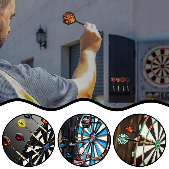 ZESTAW 12 RZUTEK DO DARTA 100 GROTÓW + 42 PIÓRKA RZUTKI DART GRA PALETKI