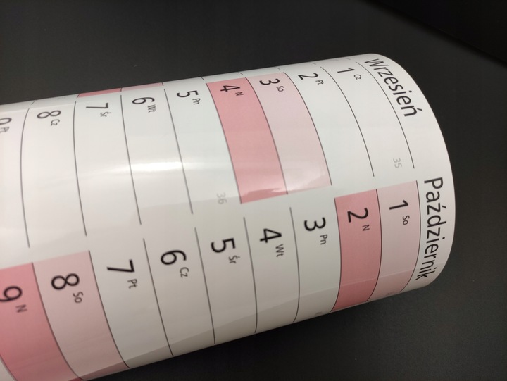 Planer A1 Kalendarz 2025 84x59 zmazywalny z mocowaniem samoprzylepnym