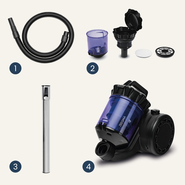 ODKURZACZ CYKLONOWY 4000W BEZ WORKÓW TURBO MOC SYSTEM SSANIA 2,5L ZEEGMA