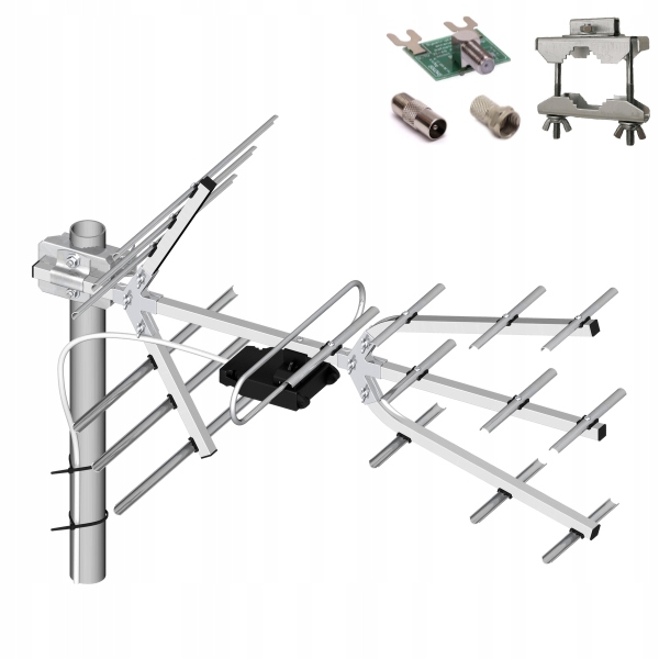 Antena TV kierunkowa Tri Digit Mini DVB-T2 UHF symetryzator 14dBi Dipol