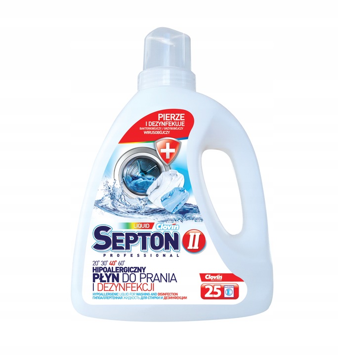 Clovin II Septon Liquid 1,5l dezynfekujący już w 40 stopniach