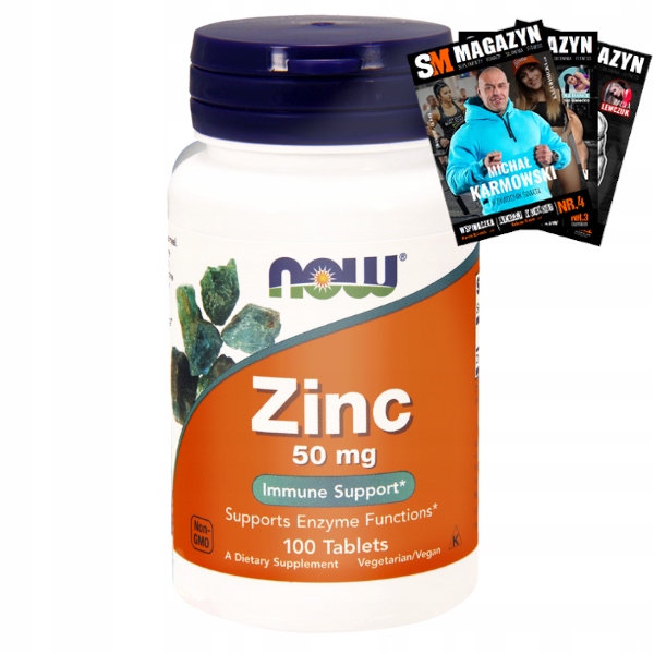 NOW FOODS CYNK 50MG GLUKONIAN SKÓRA ODPORNOŚĆ 100T
