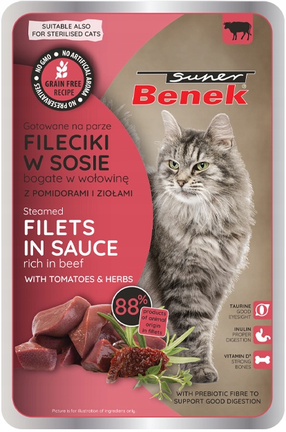 Benek Fileciki Saszetki dla kota 28x Mix Smaków Mokra Karma dla kota