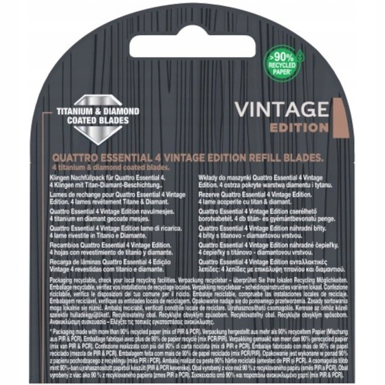 4x Wkłady Nożyki WILKINSON Quattro Essential 4 Vintage Edition