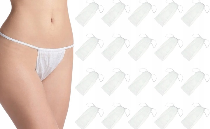 STRINGI MAJTKI JEDNORAZOWE WŁÓKNINOWE BIELIZNA DO OPALANIA MASAŻU DEPILACJI