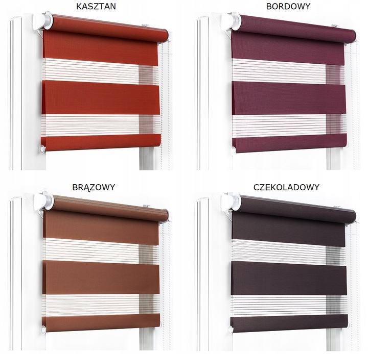ROLETA DZIEŃ NOC 68x150 CM NAPINACZ RÓŻNE KOLORY