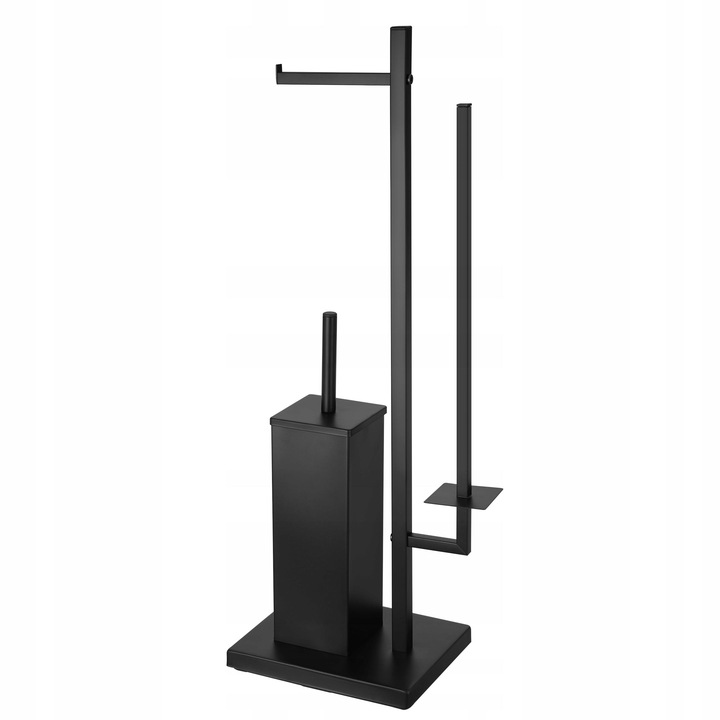 Stojak na papier toaletowy i szczotka do WC czarna loft łazienkowa YOKA