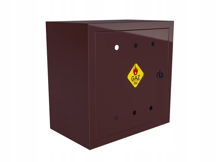 SKRZYNKA GAZOWA 60x60x25 SZAFKA STANDARD NA ZAWÓR GAZ KOLOR BRĄZOWY