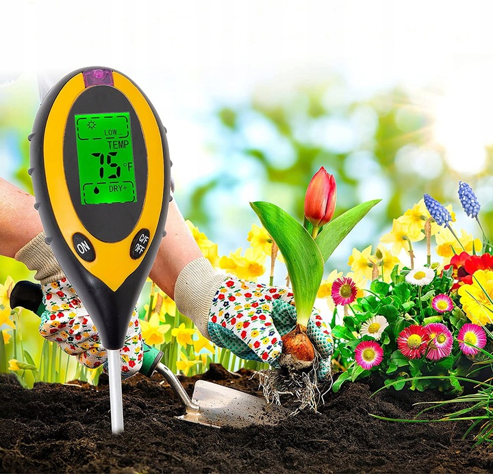 KWASOMIERZ MIERNIK TESTER OGRODNICZY PH GLEBY ZIEMII TEMPERATURA