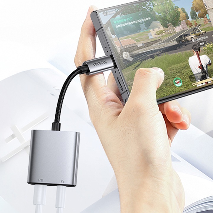 MCDODO ADAPTER USB-C MINI JACK 3,5MM PRZEJŚCIÓWKA KABEL AUX DO SAMSUNG DAC