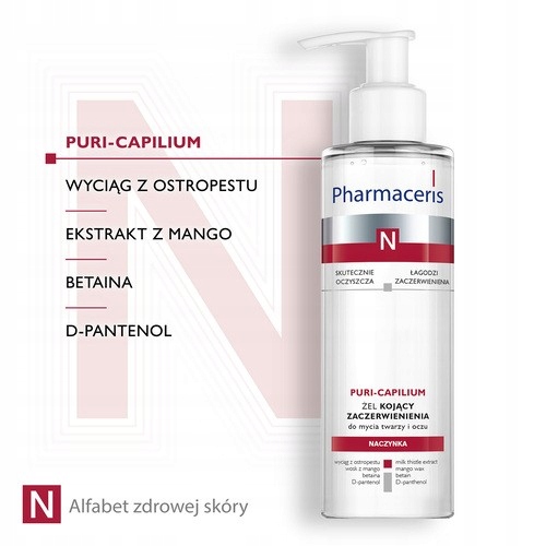 Pharmaceris N Puri-Capilium, żel na zaczerwienienia twarzy i oczu, 190 ml