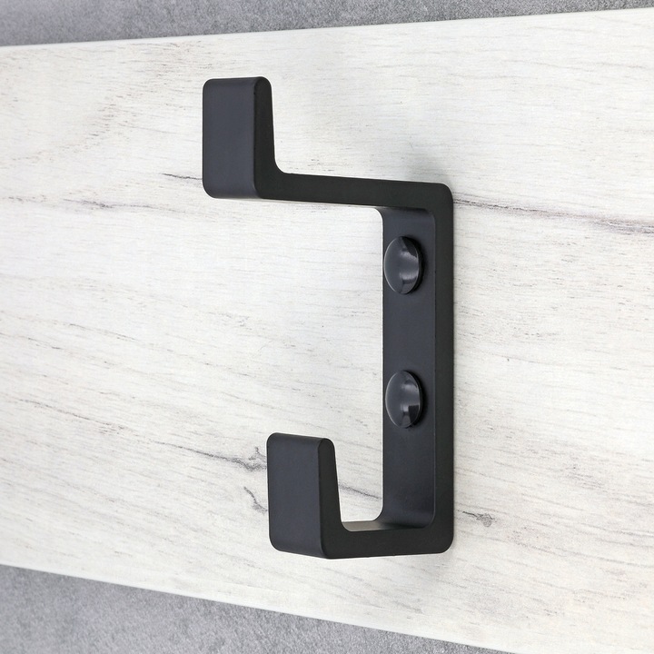 4x HACZYK NA UBRANIA CZARNY WIESZAK MEBLOWY WIESZAK ŚCIENNY NA UBRANIA