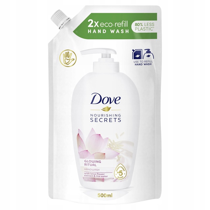 DOVE HAND WASH MYDŁO DO RĄK W PŁYNIE ZAPAS REFILL ZESTAW MIX 4x 500ML