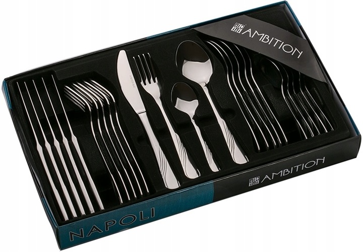 AMBITION 24 SZTUĆCE NIERDZEWNE DO ZMYWARKI NAPOLI ZESTAW KOMPLET NA 6