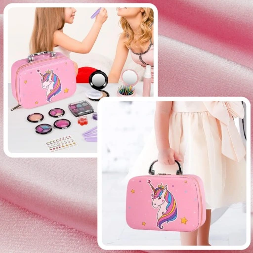 KUFEREK KOSMETYKÓW ZESTAW DO MAKIJAŻU I PAZNOKCI JEDNOROŻEC DZIECI PREZENT