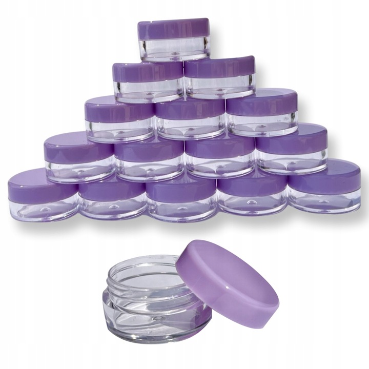 100szt POJEMNICZKI SŁOICZKI 5ml NA OZDOBY PRÓBKI