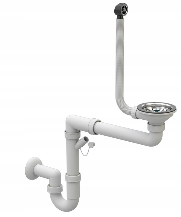 SYFON MANULANY JEDNOKOMOROWY PRZYŚCIENNY DO ZLEWU