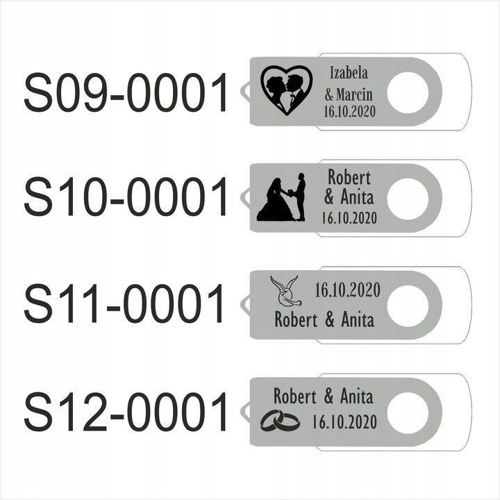 Pendrive 64 GB USB 2.0 pudełko + GRAWER ŚLUBNY