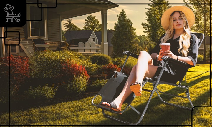 LEŻAK OGRODOWY SKŁADANY REGULOWANE KRZESŁO TURYSTYCZNE PLAŻOWE Z ZAGŁÓWKIEM