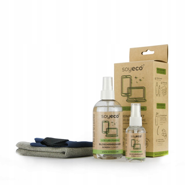 PŁYN DO CZYSZCZENIA EKRANÓW TV LCD LCD MONITORÓW ZESTAW Z MIKROFIBRĄ x3