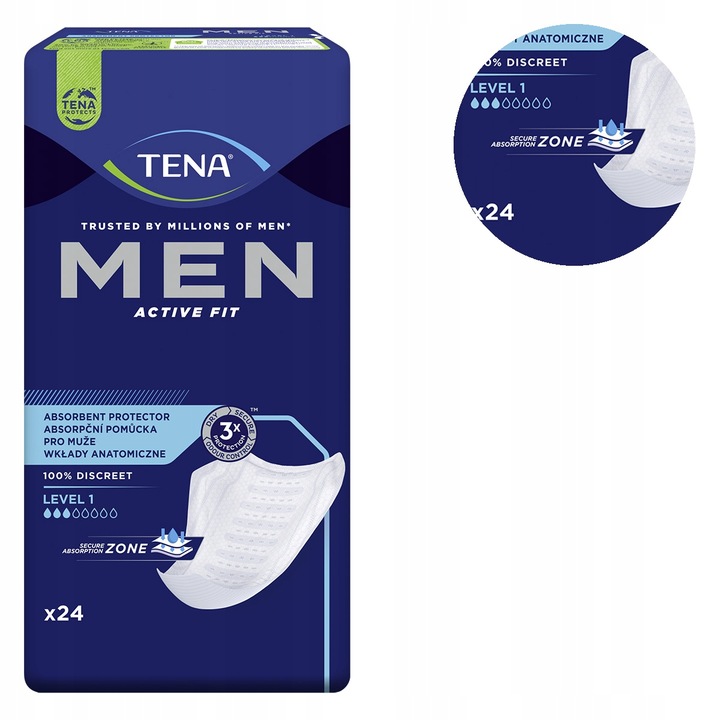 Tena Men Light Level 1 wkładki anatomiczne 24 szt.