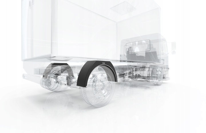 (ZESTAW) - 2 x Błotnik koło pojedyńcze 15-16" | BIAŁY RANT - BUS KONTENER