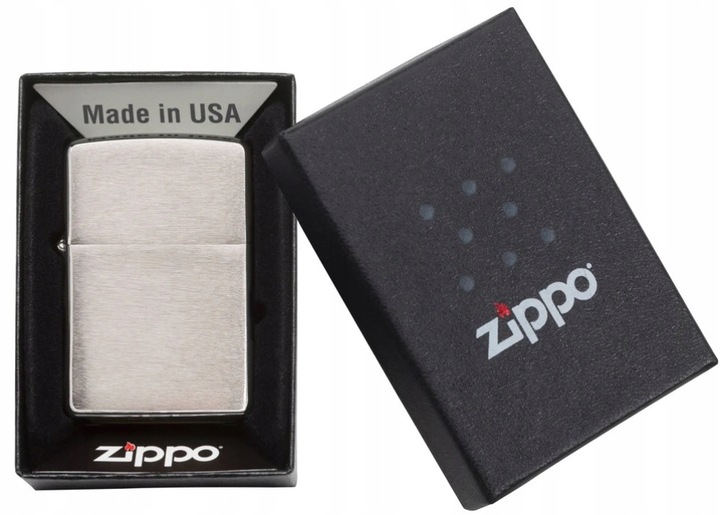 Zippo Brushed Chrome Benzyna Knot Kamienie