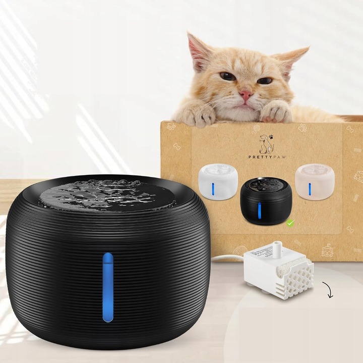 AUTOMATYCZNE PODIŁO FONTANNA 2,5L LED dla kota i psa, SUPER CICHE