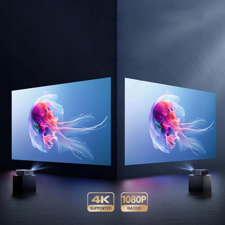 PROJEKTOR RZUTNIK 30000LM WIFI ANDROID SMART TV FULL HD 4K AUTOFOCUS