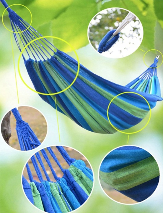 DUŻY MOCNY XXL HAMAK 1-OSOBOWY 200x80 200kg