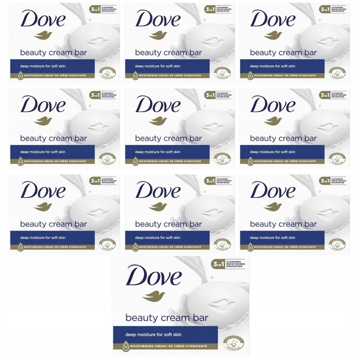 Mydło Dove w Kostce 3w1 Kremowe Beauty Cream Bar 10x90g