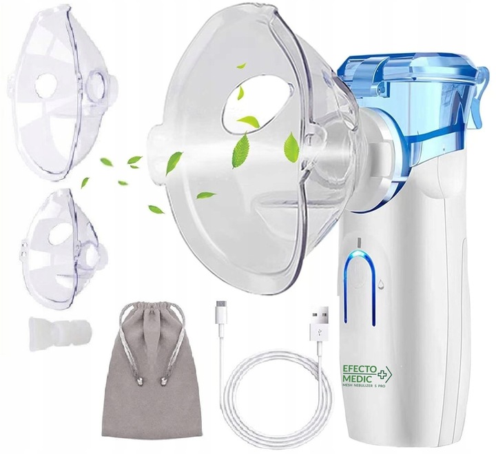INHALATOR NEBULIZATOR Siateczkowy DLA DZIECI DOROSŁYCH przenośny CICHY SPRO