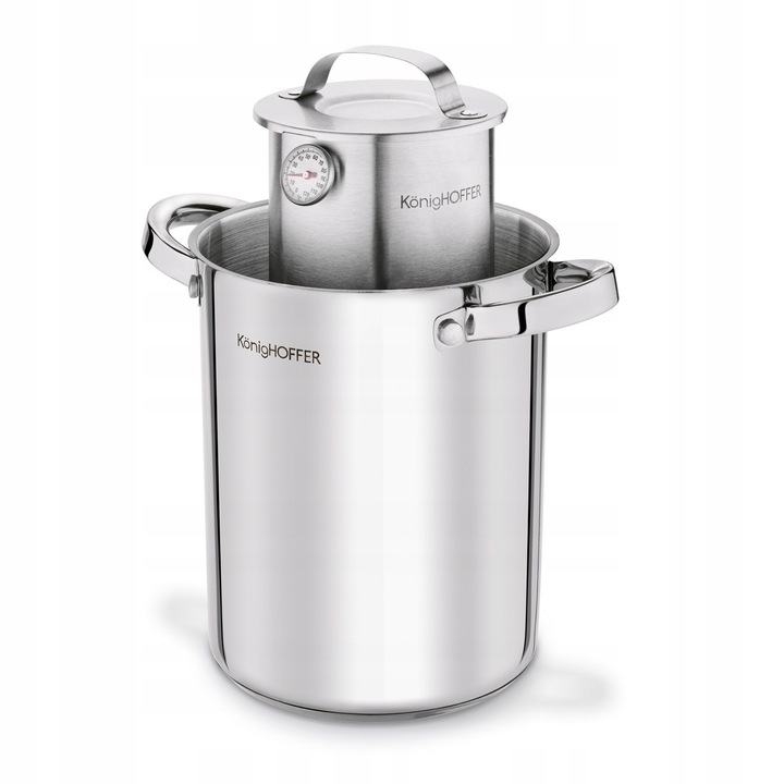 SZYNKOWAR z TERMOMETRE Zestaw Wędliniarski Garnek z SITKIEM 4L Konighoffer