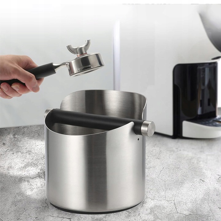 POJEMNIK DO ESPRESSO ZE METAL DRĄŻKIEM POJEMNIK NA FUSY DO SITKA, KNOCK BOX