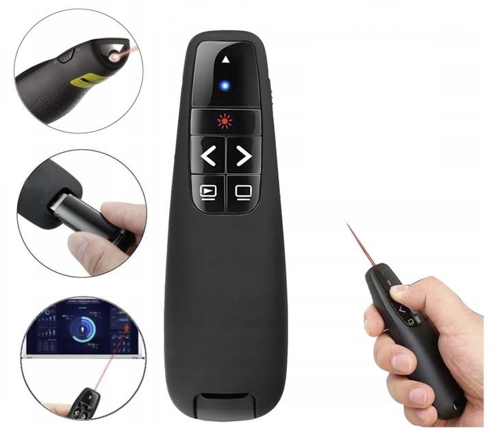 WSKAŹNIK PREZENTER LASEROWY PILOT BEZPRZEWODOWY DO PREZENTACJI LASER USB