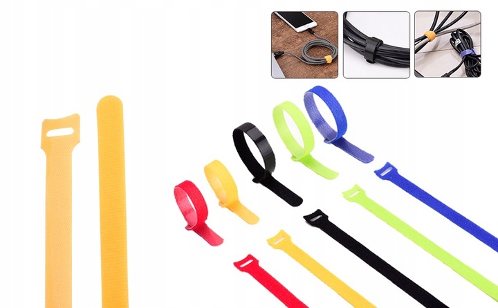 OPASKA RZEP paski organizer do kabli OPASKA TAŚMA RZEPOWA 30 sztuk