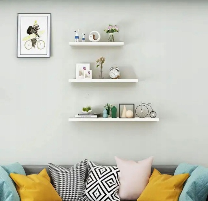 Zestaw Półek Ściennych Wiszących ARLES 30 40 50cm