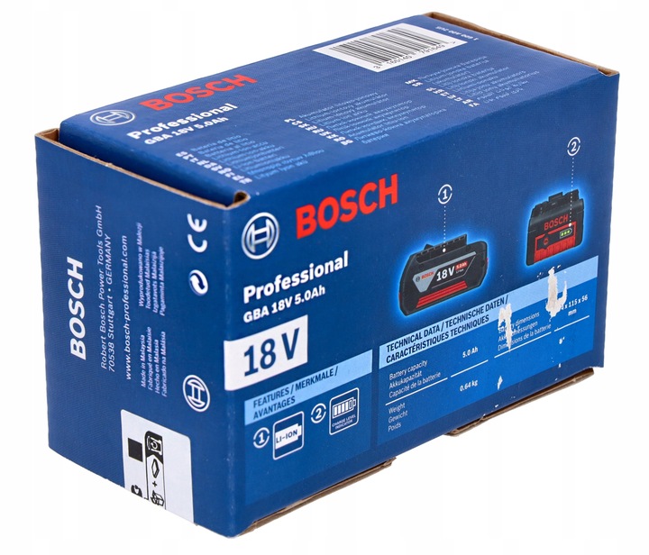AKUMULATOR BOSCH PRO 18V 5Ah GBA Li-Ion Oryginalny 1600A002U5