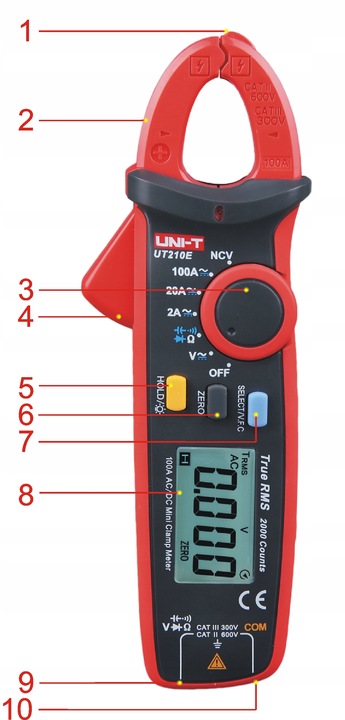 Miernik cęgowy prądu stałego DC UT-210E PRECYZYJNY upływ prądu 0,001A