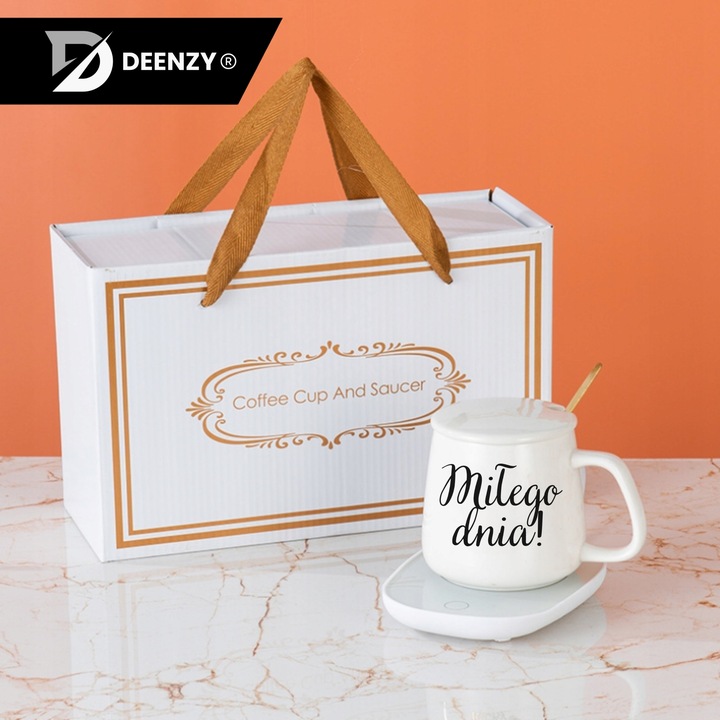 PODGRZEWACZ DO KUBKA KAWY HERBATY ZESTAW 5w1 Kubek z Podgrzewaczem +