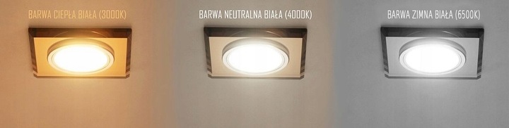 Zestaw 6x oprawa halogenowa SZKLANA + LED GU10 6W