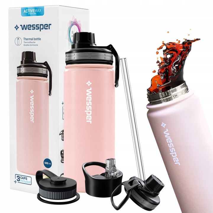 Kubek Termiczny do kawy Butelka Termiczna z wymiennymi ustnikami 0,5l