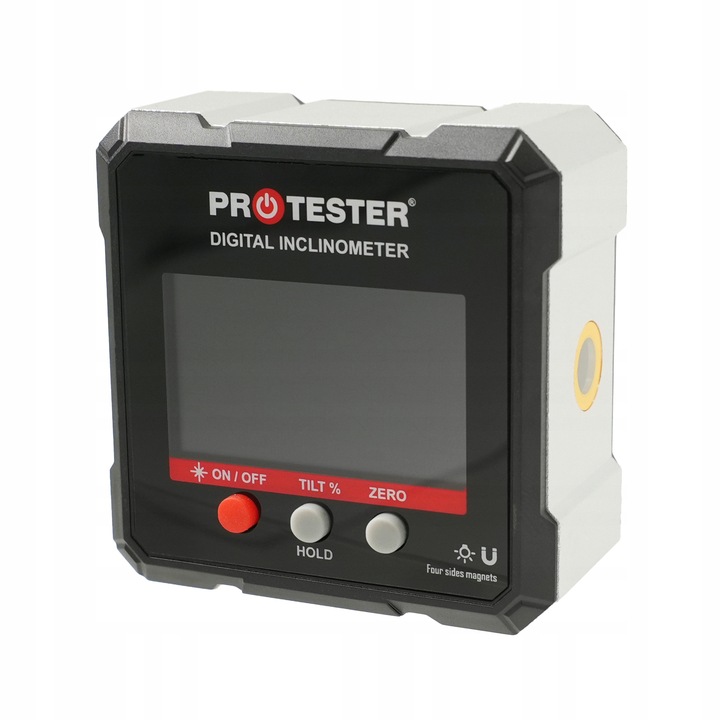 KĄTOMIERZ LASEROWY 4х90° CYFROWY POZIOMICA Z MAGNESEM INKLINOMETR