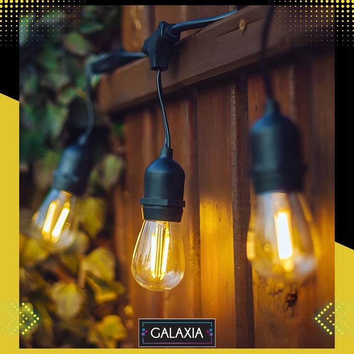 GIRLANDA ŚWIETLNA OGRODOWA 20m Żarówki 20 LED Zewnętrzna Lampki