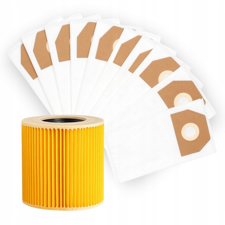 10x WORKI DO ODKURZACZA KARCHER WD3 WD 3 MV3 WD2 SE4001 KWD3 zestaw +